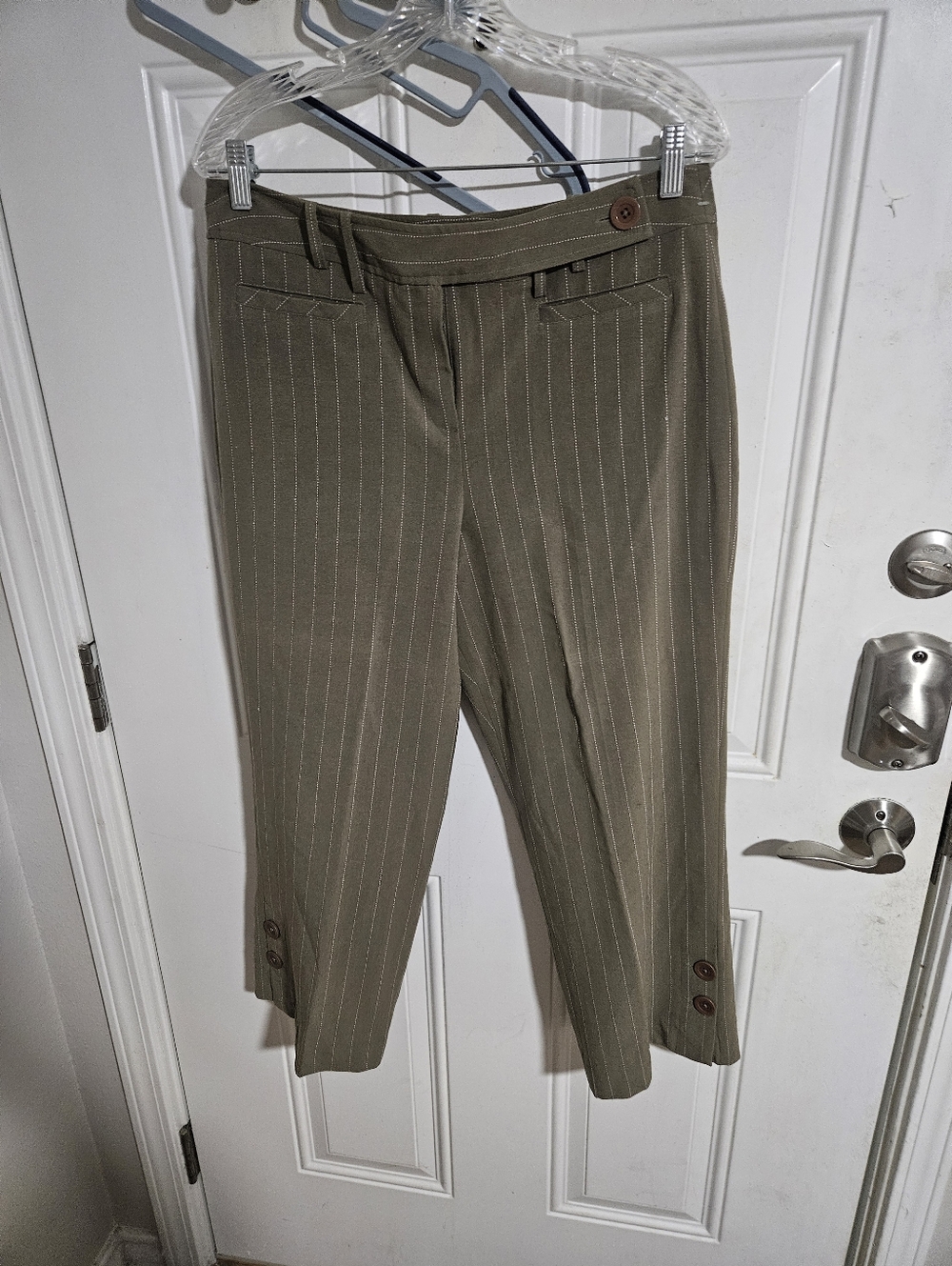 Larry Levine Y2K cullotte Slacks Pink And Olove 12 Buttons